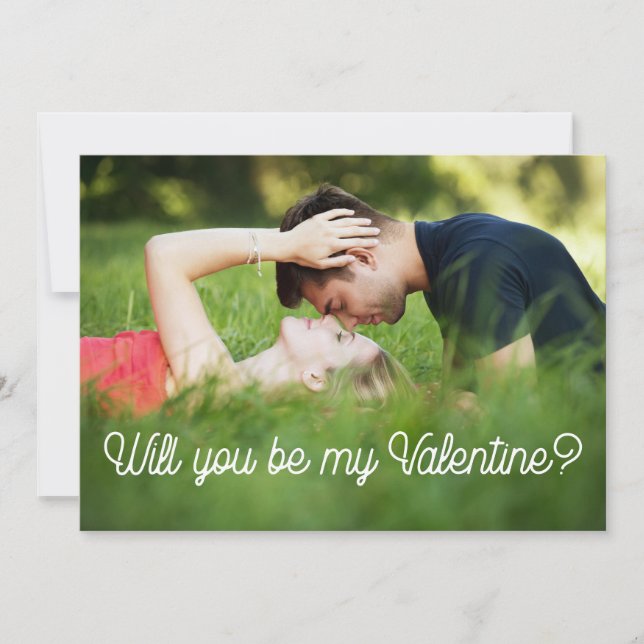 Will you be my Valentine modern photo card (Front)