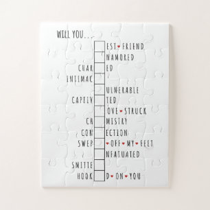 Will You Be My Valentine - New Love Declaration Jigsaw Puzzle