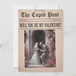 Will You Be My Valentine Newspaper Card