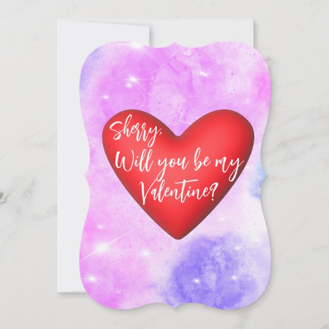 "Will you be my Valentine?" Personalized Greeting Card (Front)