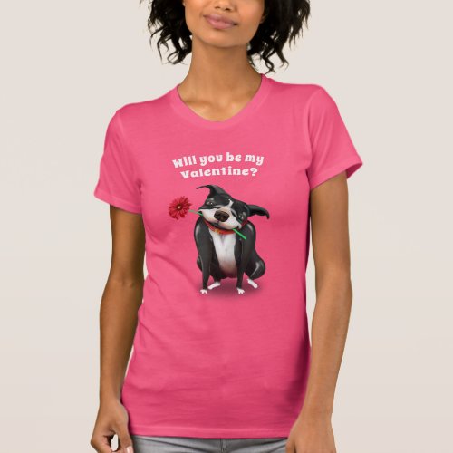 Will You Be My Valentine Pit Bull Womens T_shirts