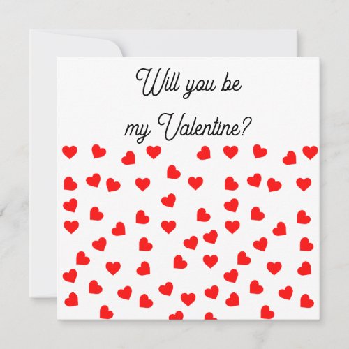Will you be my Valentine Playful Red Hearts  Holiday Card
