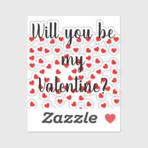 Will you be my Valentine? Playful Red Hearts  Sticker