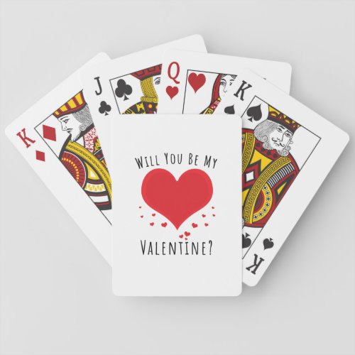 Will you be my valentine poker cards