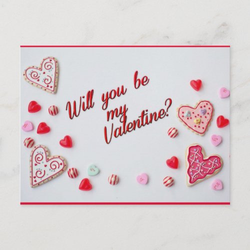 Will you be my Valentine postcard