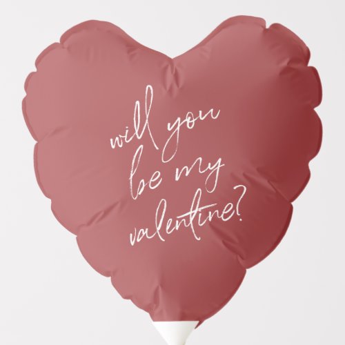 Will You Be My Valentine Red Heart Gift Balloon