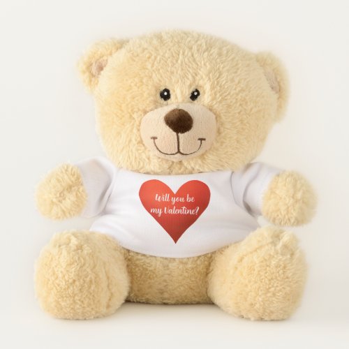 Will you be my Valentine Red Heart Teddy Bear