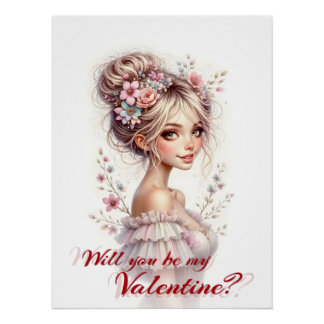 Will You Be My Valentine – Romantic Art Print
