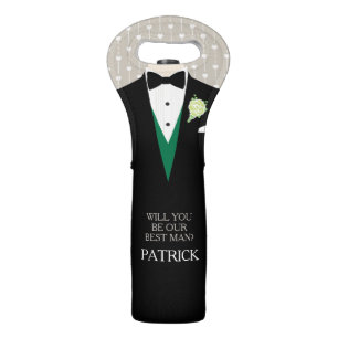 Will you be our best man? bottle bag