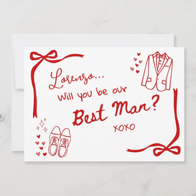Will you be our Best Man Card Invitation (Front)