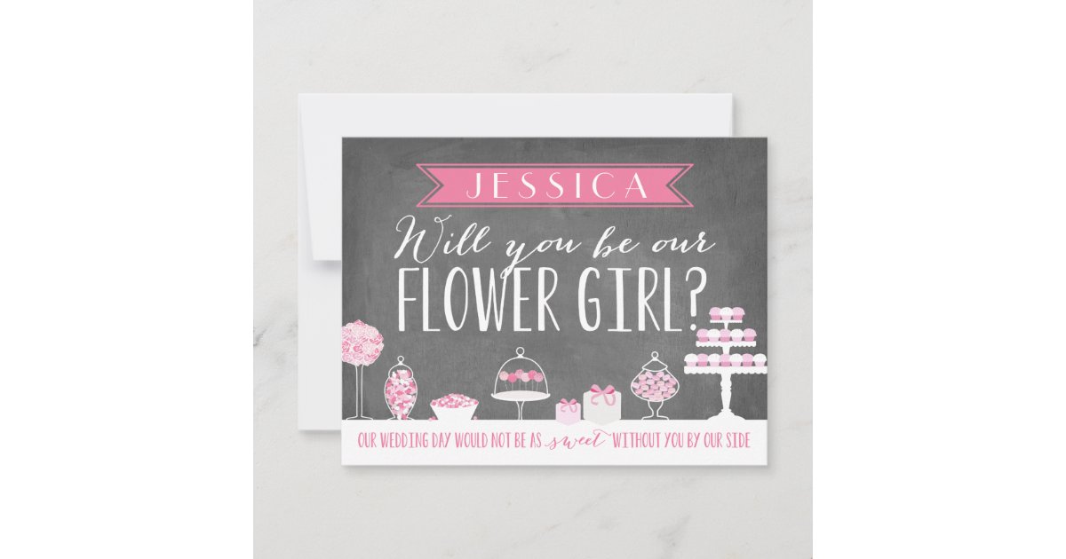 Will You Be Our Flower Girl | Bridesmaid Invitation | Zazzle