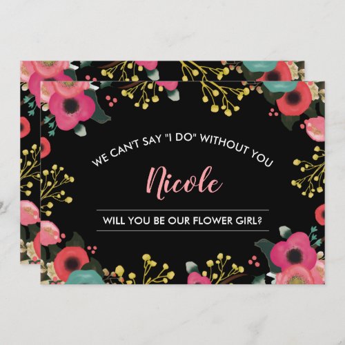Will you be our Flower Girl Modern Floral Invitation