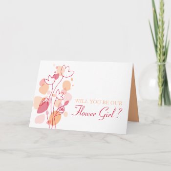 Will You Be Our Flower Girl Orange Red Confetti Card by mylittleedenweddings at Zazzle