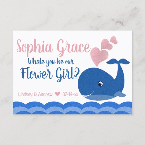Will you be our Flower Girl Proposal Whale Invitation