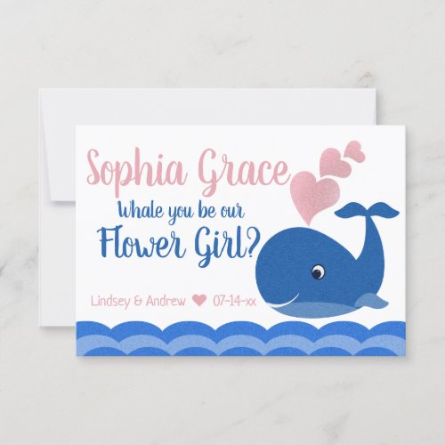 Will you be our Flower Girl Proposal Whale Invitation