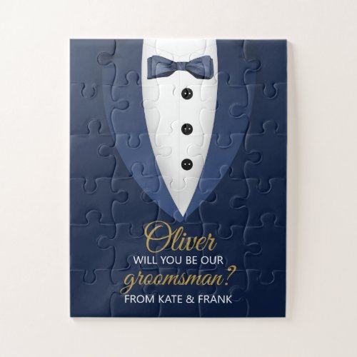 Will You Be Our Groomsman Custom Wedding Proposal Jigsaw Puzzle