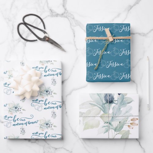 Will You Be Our Matron Of Honor Wrapping Sheets