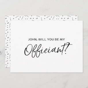"Will you be our officiant"   Chic Hand lettered Invitation