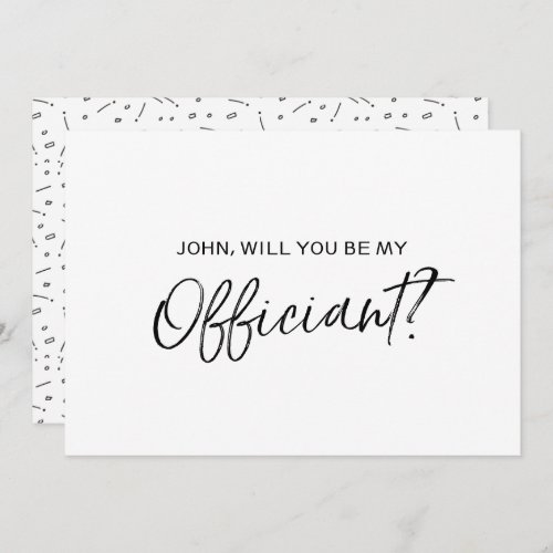 "Will you be our officiant" | Chic Hand lettered Invitation