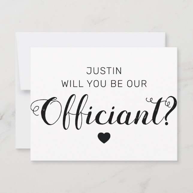 Will You Be Our Officiant | Wedding Marry Us Invitation (Front)