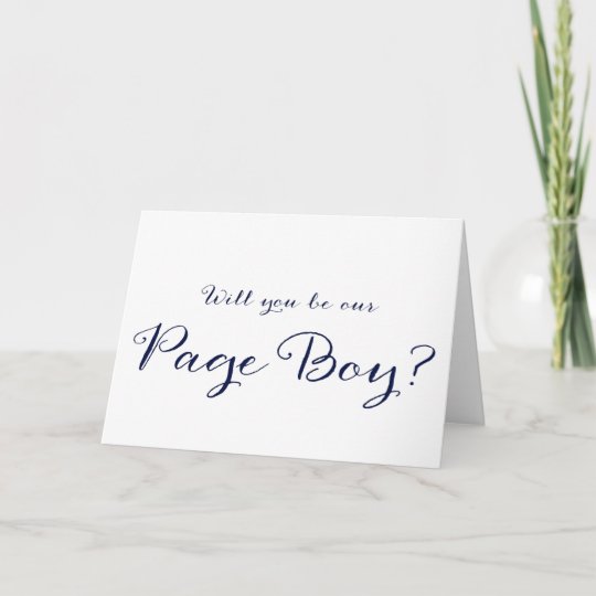 Will You Be Our Page Boy Wedding Card