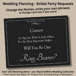 Will You Be Our Ring Bearer? Black White Infinity