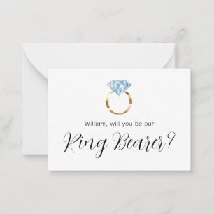 Will You Be Our Ring Bearer Diamond Wedding Ring Note Card