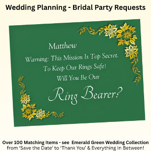 Will You Be Our Ring Bearer? Emerald Green & Gold