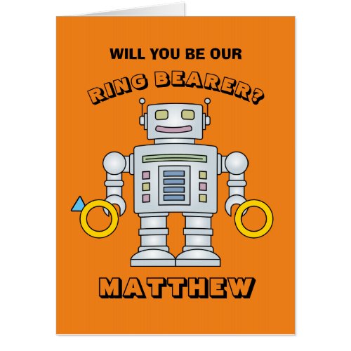 Will you be our ring bearer robot XL card for kids