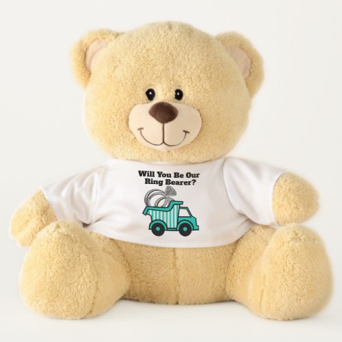 Will You Be Our Ring Bearer Truck with Rings Teddy Bear