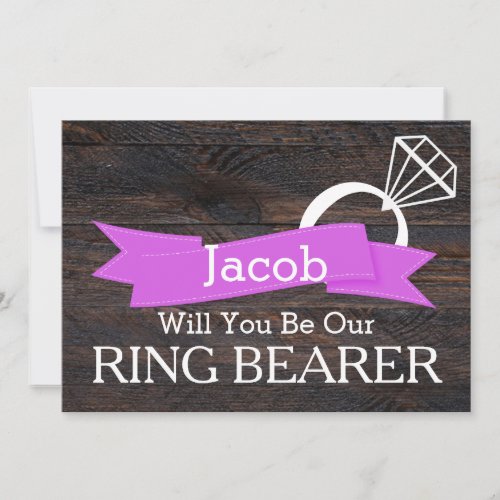 Will You Be Our Ring Bearer Wooden Invitation