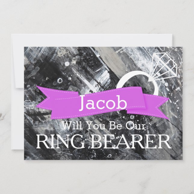 Will You Be Our Ring Bearer Wooden Invitation (Front)