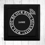 Will You Be Our Ring Security / Bearer Candy Favor Gift Box<br><div class="desc">Looking for a unique way to propose to your Ring Bearer or Ring Security? Look no further than this Will You Be Our Ring Security Box. With it's stylish black and white design and diamond ring,  this proposal gift box is sure to make your special moment even more memorable.</div>