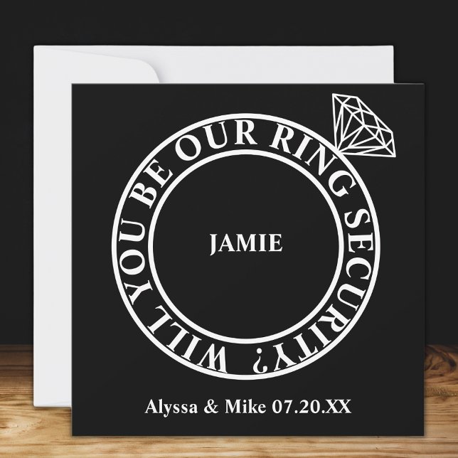 Will You Be Our Ring Security / Bearer Proposal Invitation (will you be our ring security proposal card diamond ring ring bearer proposal card)