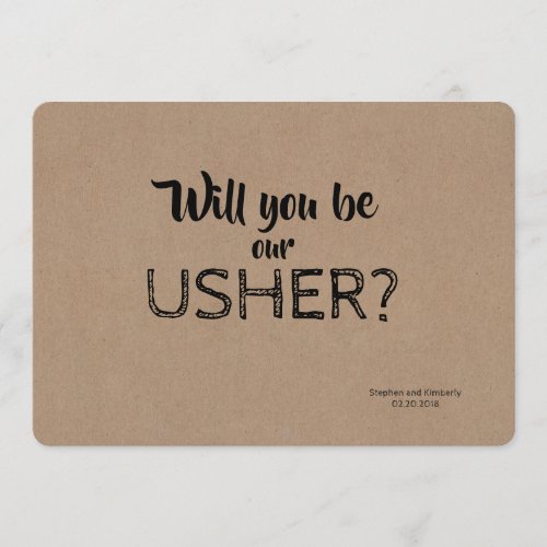 Will you be our Usher Proposal Card