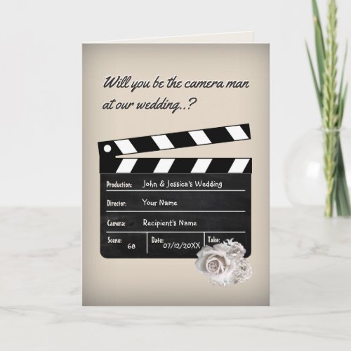 Will you be our Wedding Camera Man Invitation