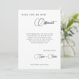 Will You Be Our Wedding Officiant Proposal Simple Invitation