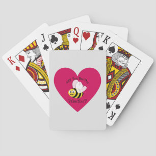 Will You Bee Mine? Red Heart Poker Cards