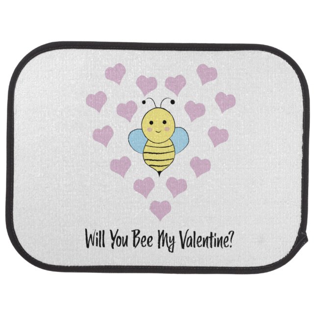 Will You Bee My Valentine Car Floor Mat (Rear)