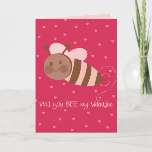 Will you Bee my Valentine Cute Valentines Holiday Card