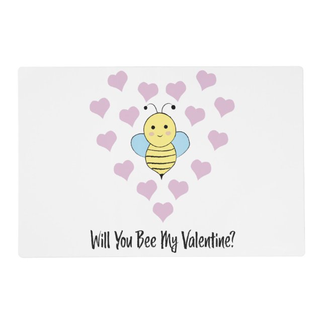 Will You Bee My Valentine Placemat (Front)