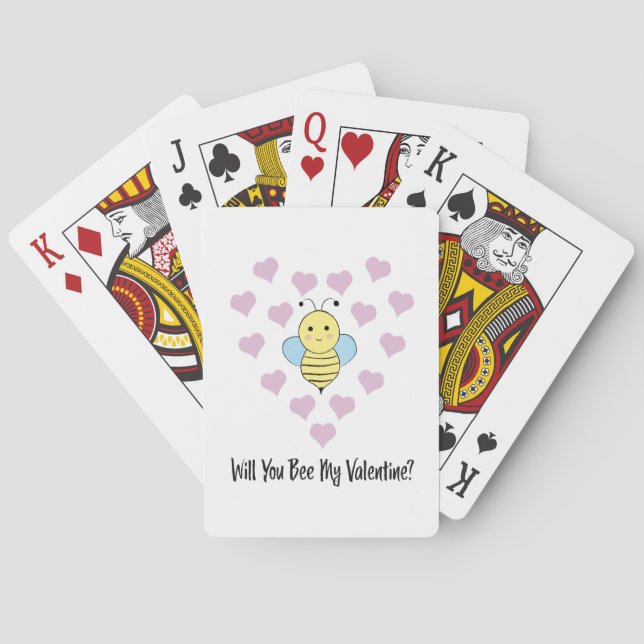 Will You Bee My Valentine Poker Cards (Back)