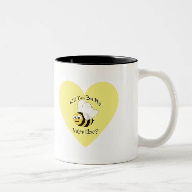 Will You Bee My Valentine? Two-Tone Coffee Mug (Right)