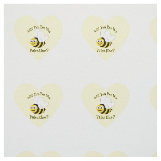 Will You Bee My Valentine Yellow Heart Fabric