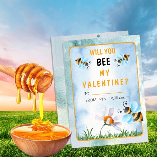 Will You BEE My Valentines Day Classroom Note Card