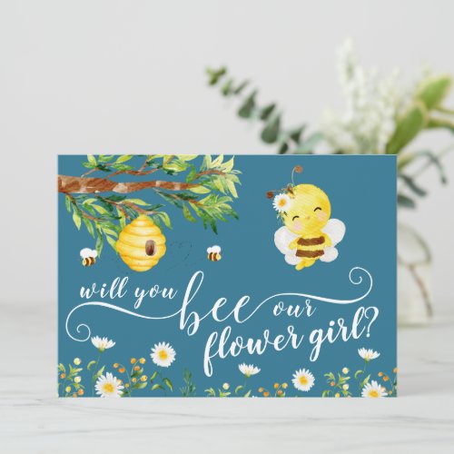 Will You Bee Our Flower Girl Proposal Card