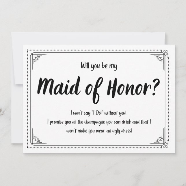 Will You By My Maid of Honor Announcement (Front)