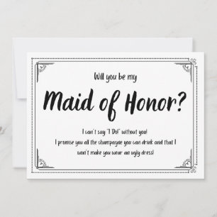 Will You By My Maid of Honor Announcement