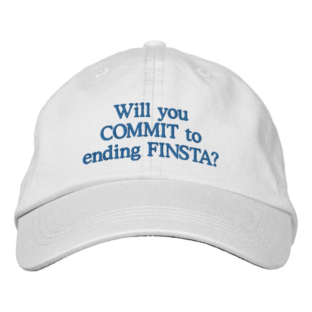 Will you commit to ending finsta? embroidered baseball cap (Front)