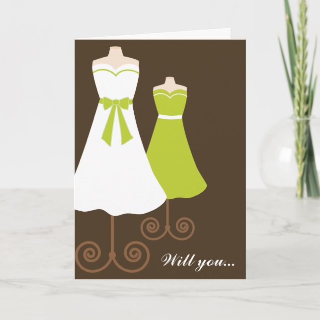Will you? Custom Bridesmaid Card (Front)